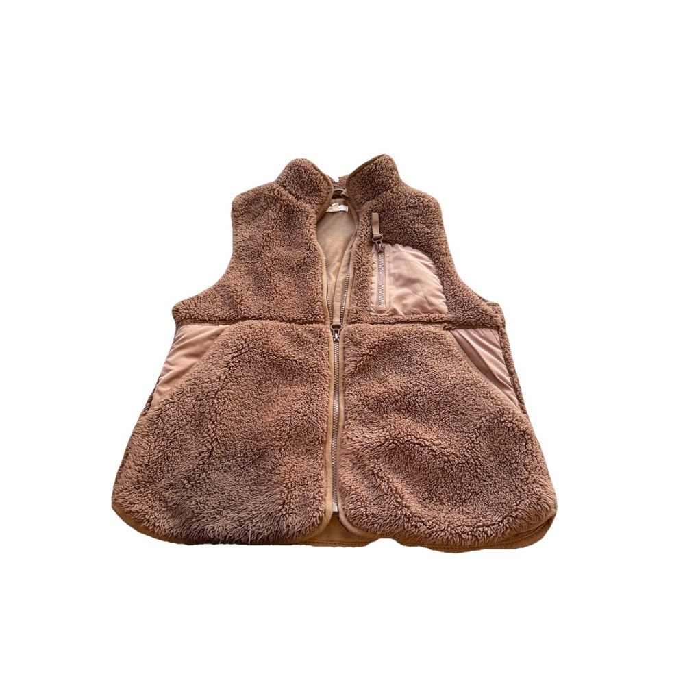Maurice's Womens Size Medium Brown Soft Faux Fur Zipper Vest with Pockets